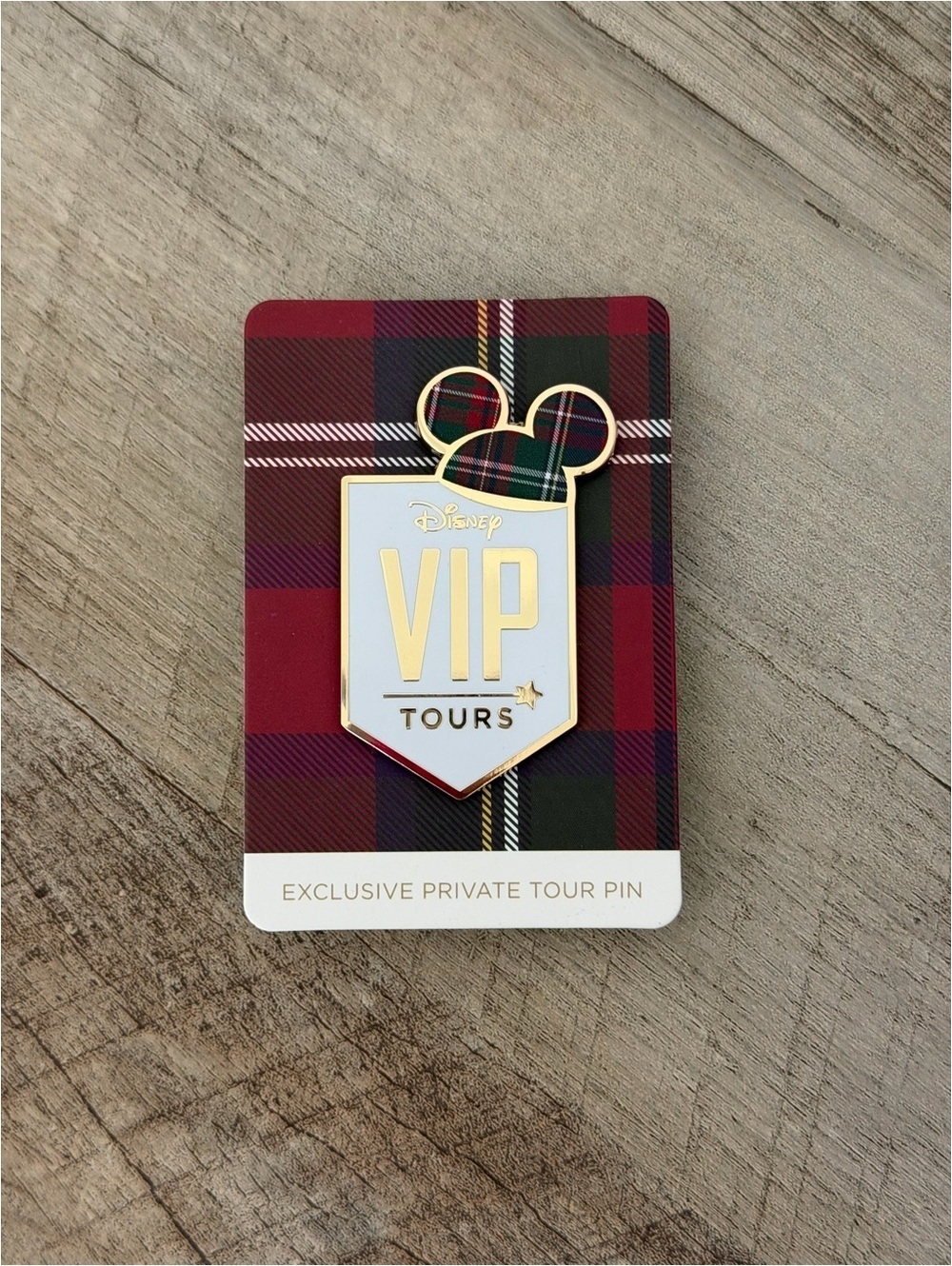 Disney World VIP Tours Exclusive Private Tour Plaid Mickey Hat Pin